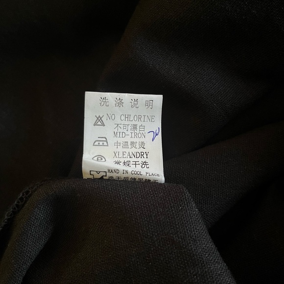 Xing Long Black Knotted Button Long Shirt, 5XL - Picture 7 of 12